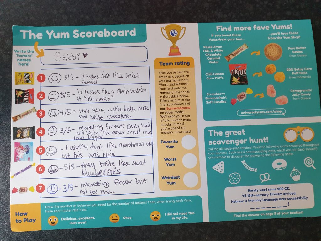 universal yums subscription box